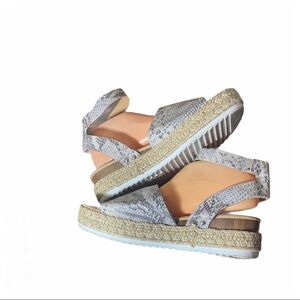 Soda snakeskin sandals